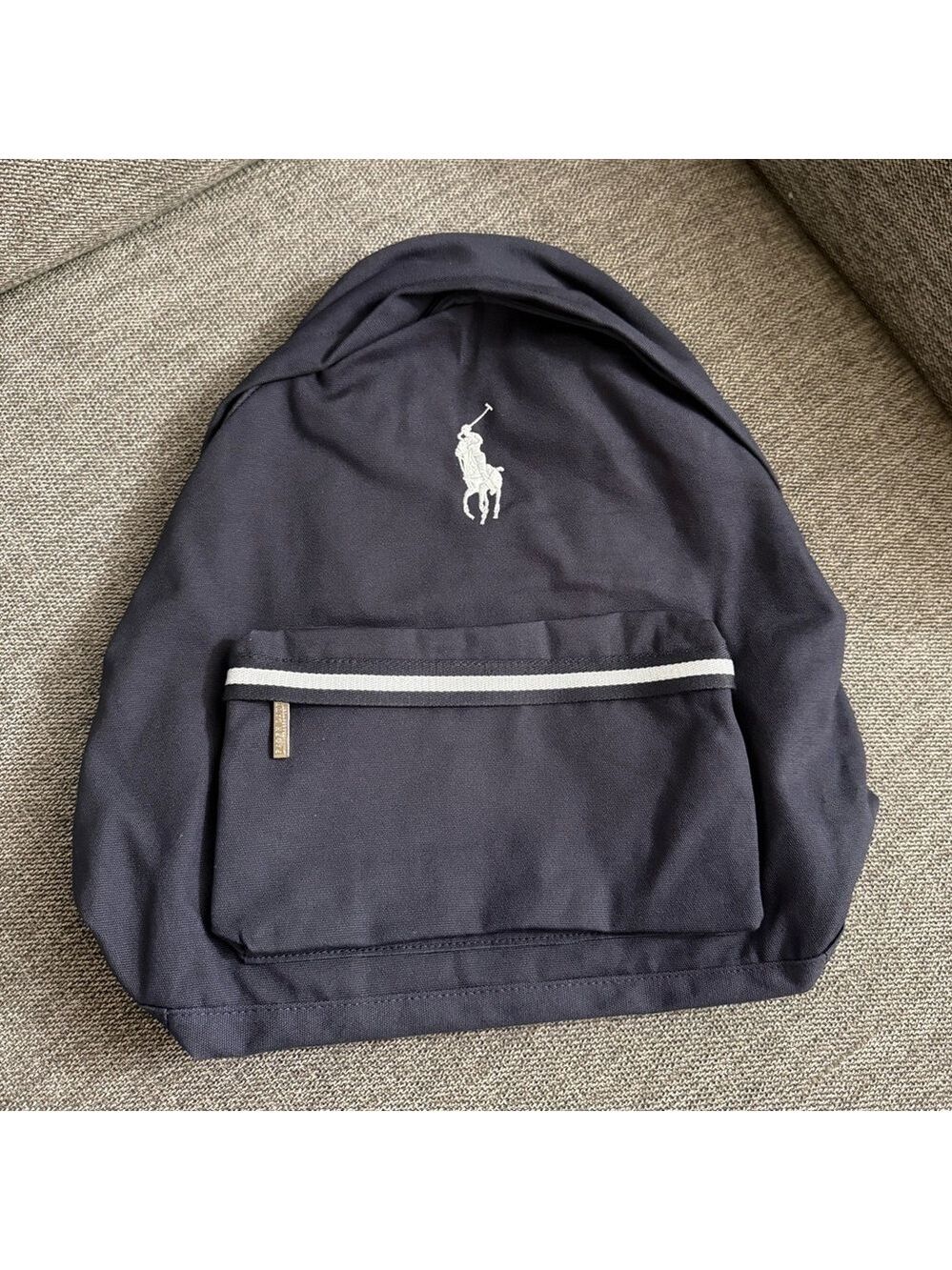 Polo Ralph Lauren Navy Canvas Backpack New - Picture 3 of 12